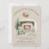 Cozy New Home Fireplace Holiday Aankondiging (Voorkant)