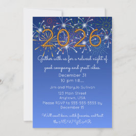 Cozy New Years Gathering Invitation Kaart