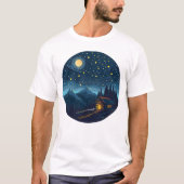 Cozy Night Cabin Under Starry Sky T-Shirt (Voorkant)