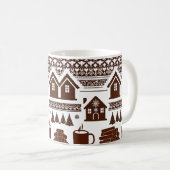 Cozy Nordic Knit Pattern Village & Mug Classic  Koffiemok (Voorkant rechts)