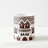 Cozy Nordic Knit Pattern Village & Mug Classic  Koffiemok (Center)