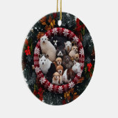 Cozy Nordic Knit Woodland Critters Ceramic Circle Keramisch Ornament (Rechts)