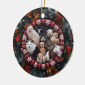 Cozy Nordic Knit Woodland Critters Ceramic Circle Keramisch Ornament (Links)