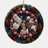 Cozy Nordic Knit Woodland Critters Ceramic Circle Keramisch Ornament (Achterkant)