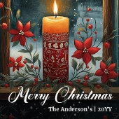 Cozy old fashioned Christmas house card download Feestdagenkaart