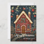 Cozy old fashioned Christmas house card download Feestdagenkaart (Voorkant)