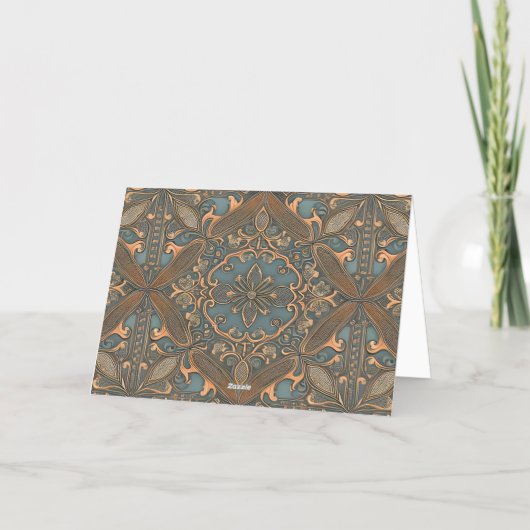 Cozy old pattern folie wenskaart (Achterkant)