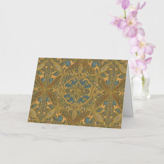 Cozy old pattern folie wenskaart (Orchidee)