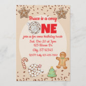 Cozy One, hot chocolate winter 1st birthday Kaart (Voorkant)