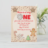 Cozy One, hot chocolate winter 1st birthday Kaart (Staand voorkant)