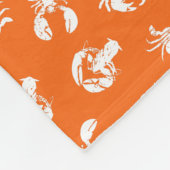 Cozy Oranje and White Crab en Lobster Patterned Fleece Deken (Hoek)