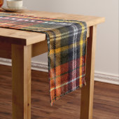 Cozy Oranje en Navy Tartan Flannel Table Runner Korte Tafelloper (Voorbeeld)