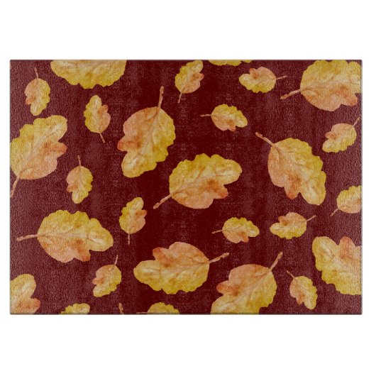 Cozy Oranje herfst-bladeren Snijplank (Voorkant)