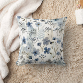Cozy Organic Blue Forget-Me-Not Floral Design Kussen