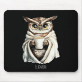 Cozy Owl with Coffee Mug Mouse Pad Muismat (Voorkant)