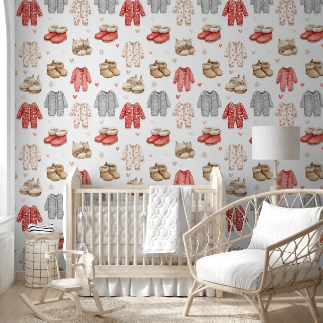 Cozy Pajamas Boho Babyshower Pattern Behang (Kinderen)