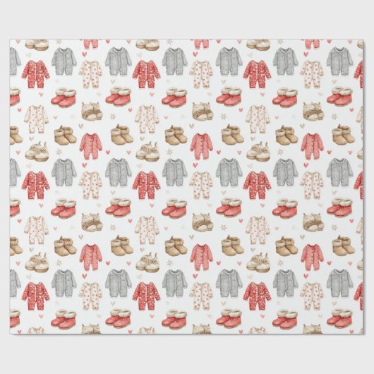 Cozy Pajamas Boho Babyshower Pattern Cadeaupapier (Vlak)