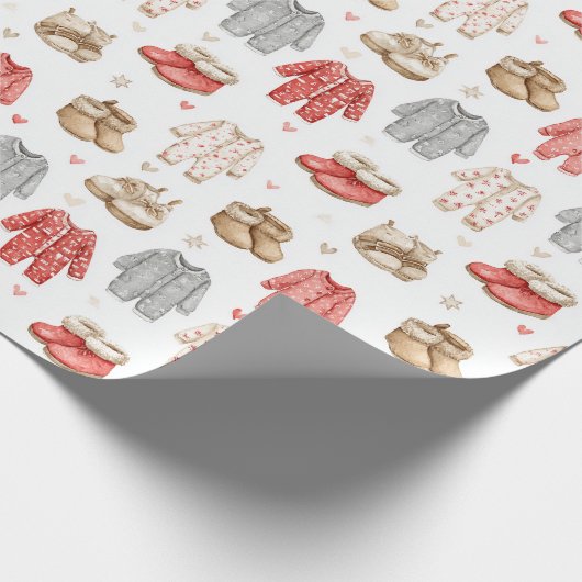 Cozy Pajamas Boho Babyshower Pattern Cadeaupapier (Hoek)