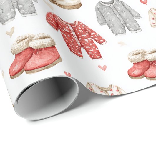 Cozy Pajamas Boho Babyshower Pattern Cadeaupapier (Rol Hoek)