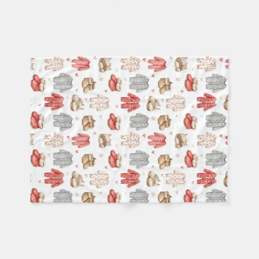 Cozy Pajamas Boho Babyshower Pattern Fleece Deken (Voorkant (Horizontaal))