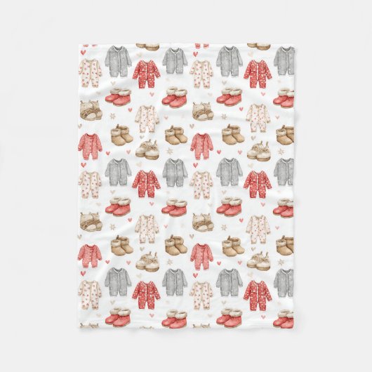 Cozy Pajamas Boho Babyshower Pattern Fleece Deken (Voorkant)