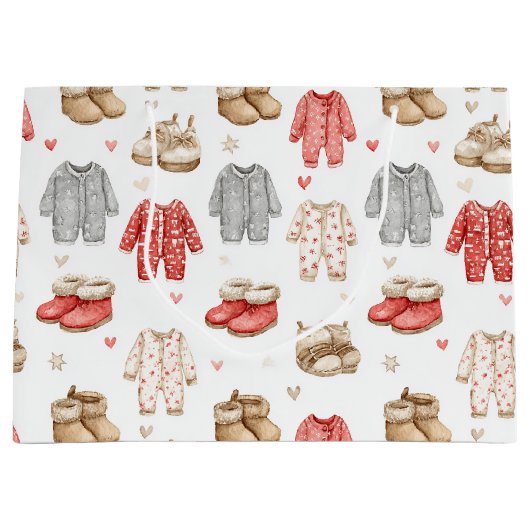 Cozy Pajamas Boho Babyshower Pattern Groot Cadeauzakje (Voorkant)