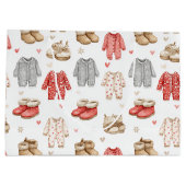 Cozy Pajamas Boho Babyshower Pattern Groot Cadeauzakje (Achterkant)