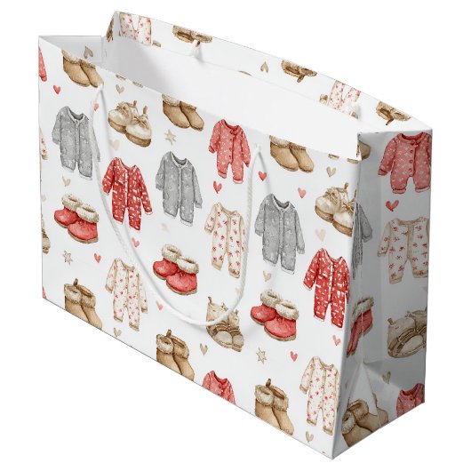 Cozy Pajamas Boho Babyshower Pattern Groot Cadeauzakje (Achterkant Gekanteld)