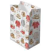 Cozy Pajamas Boho Babyshower Pattern Medium Cadeauzakje (Voorkant Gekanteld)