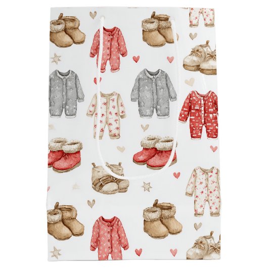 Cozy Pajamas Boho Babyshower Pattern Medium Cadeauzakje (Achterkant)