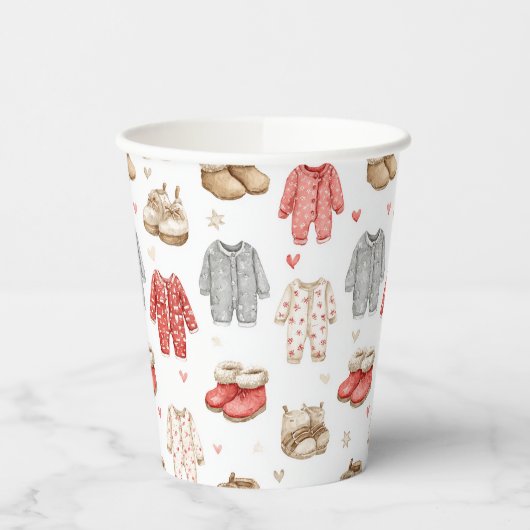 Cozy Pajamas Boho Babyshower Pattern Papieren Bekers (Links)