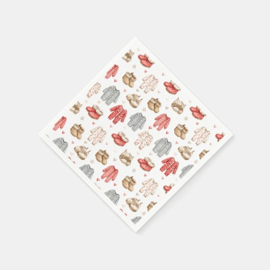 Cozy Pajamas Boho Babyshower Pattern Servet (Hoek)