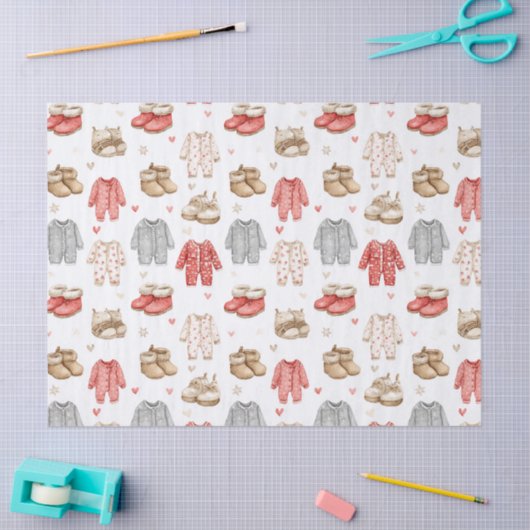 Cozy Pajamas Boho Babyshower Pattern Tissuepapier (Craft)
