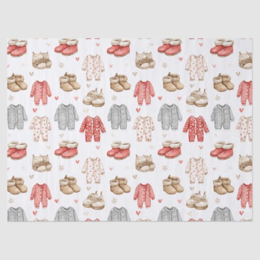 Cozy Pajamas Boho Babyshower Pattern Tissuepapier (Voorkant)