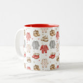 Cozy Pajamas Boho Babyshower Pattern Tweekleurige Koffiemok (Voorkant links)
