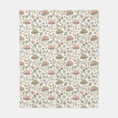 Cozy Pastel Cream Fungi Seamless Pattern Gift Fleece Deken (Voorkant)