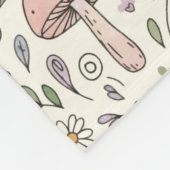 Cozy Pastel Cream Fungi Seamless Pattern Gift Fleece Deken (Hoek)