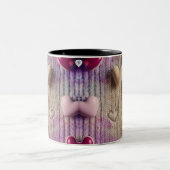 Cozy Pastel Knit Texture Multi Heart Two-Tone Mug Tweekleurige Koffiemok (Center)
