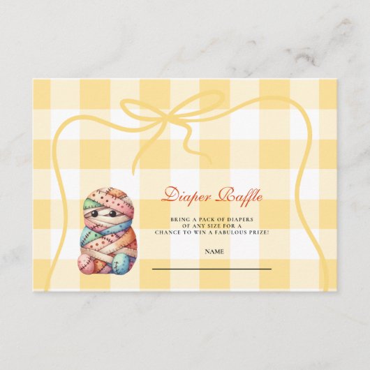 Cozy Patchwork Halloween Diapper Raffle Informatiekaartje (Voorkant)