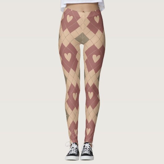 Cozy Patchwork Hearts Leggings (Voorkant)