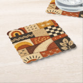 Cozy Patchwork Modern Kartonnen Onderzetters (Gebogen)