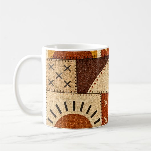 Cozy Patchwork Modern Koffiemok (Links)