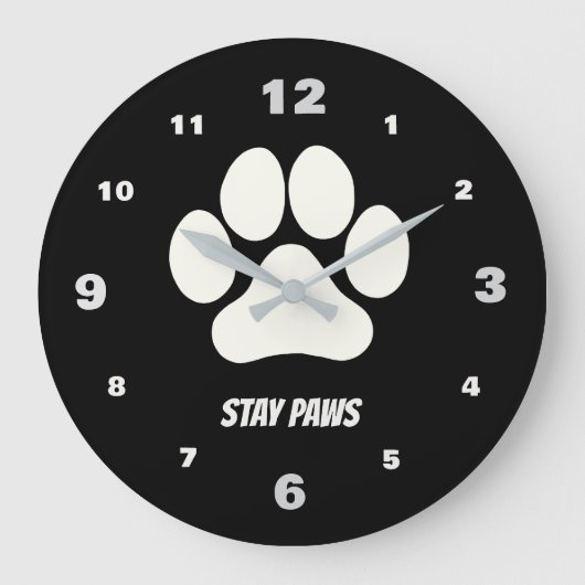 Cozy Paws Collectie Zwart Grote Klok (Voorkant)