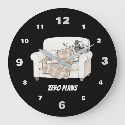 Cozy Paws Collection Black Grote Klok (Voorkant)