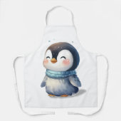 Cozy Penguin – Schattigee digitale kunst Schort (Voorkant)