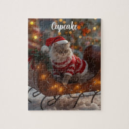 Cozy Persian Cat Christmas Personalized  Legpuzzel