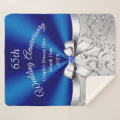 Cozy Personalized 65th Wedding Jubileum Gift Sherpa Deken (Voorkant (horizontaal))