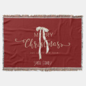 Cozy Personalized Family Name Custom Red Holiday Deken (Voorkant)