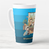 Cozy Pet Friends Chibi Anime Art Latte Mok (Linkerhoek)