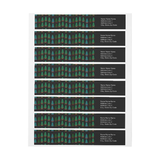 Cozy Pine Tree Forest Return-adreslabels (Vel)